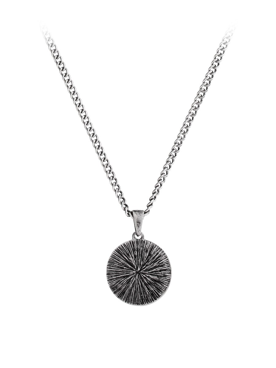 Fad Treasures Egyptian Eye Burnished Silver Coin Necklace - Buy Online ...