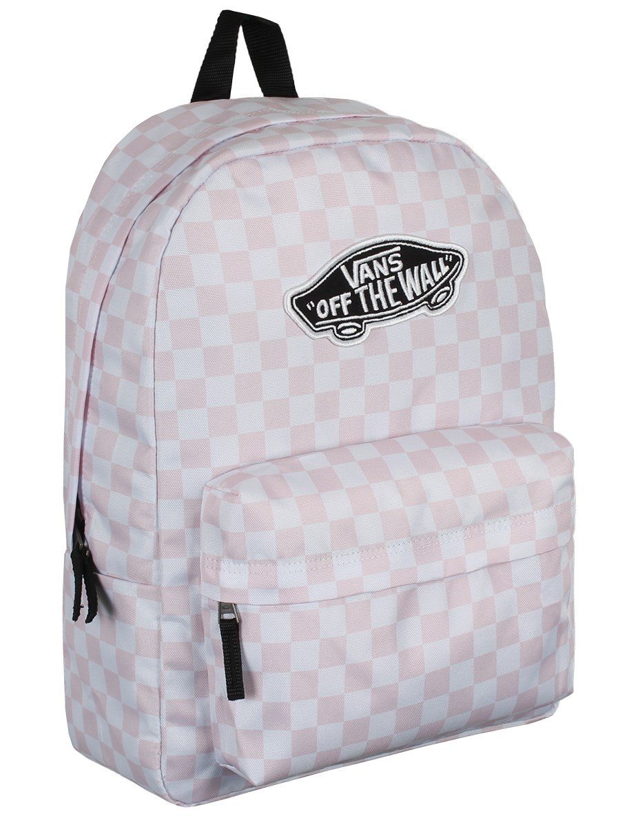 vans checkered backpack pink