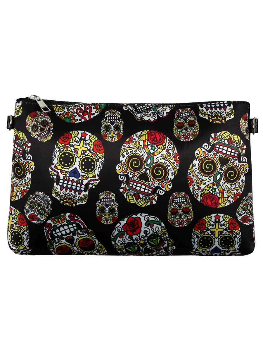 Sugar Skull Clutch Bag With Detachable Chain Shoulder Strap - Buy ...