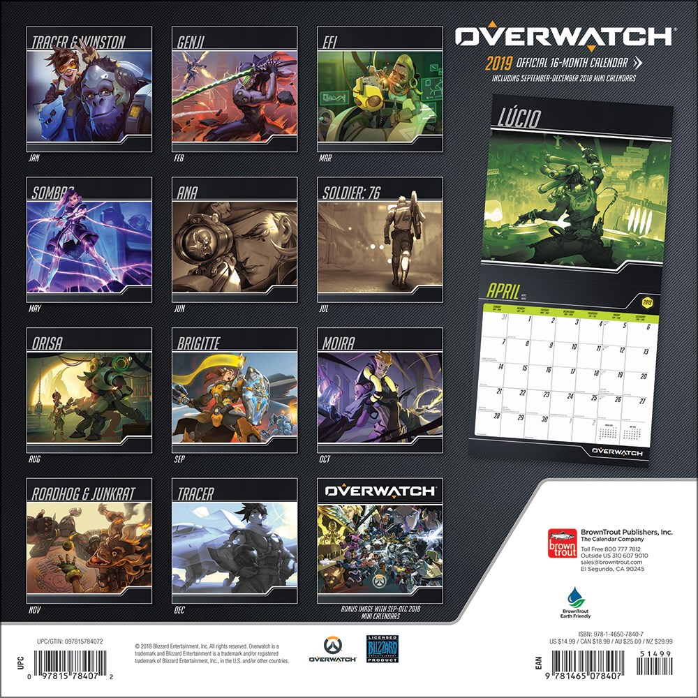 Overwatch 2019 Official Square Wall Calendar - Buy Online at Grindstore.com
