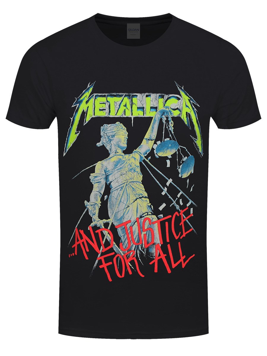 Metallica T Shirt And Justice For All Original Band Logo new Official Mens Black 