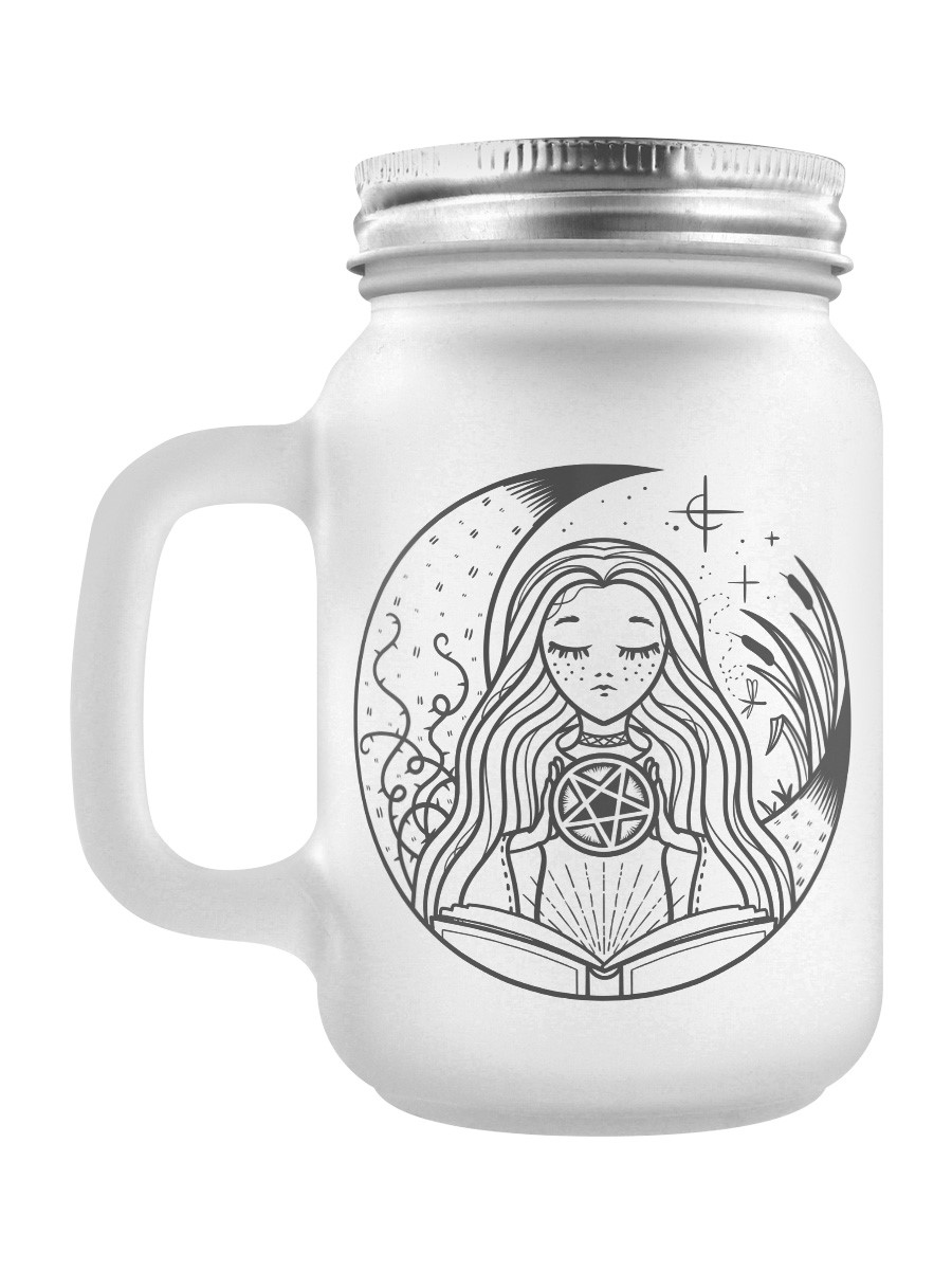 Grindstore White Witch Frosted Mason Jar 13cm 
