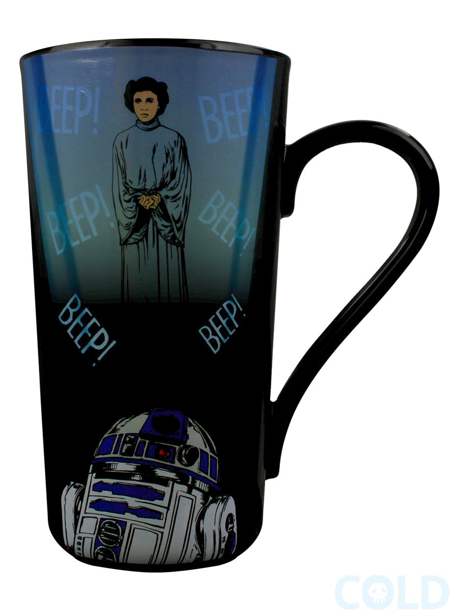Star Wars R2 D2 Princess Leia Heat Changing Latte Mug 