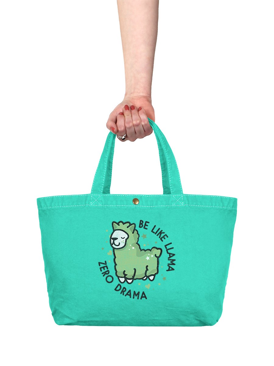 Be Like Llama Zero Drama Seafoam Canvas Shopper Bag - Buy Online at ...