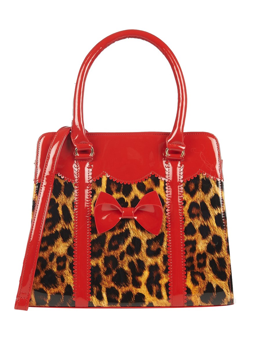 red leopard print purse