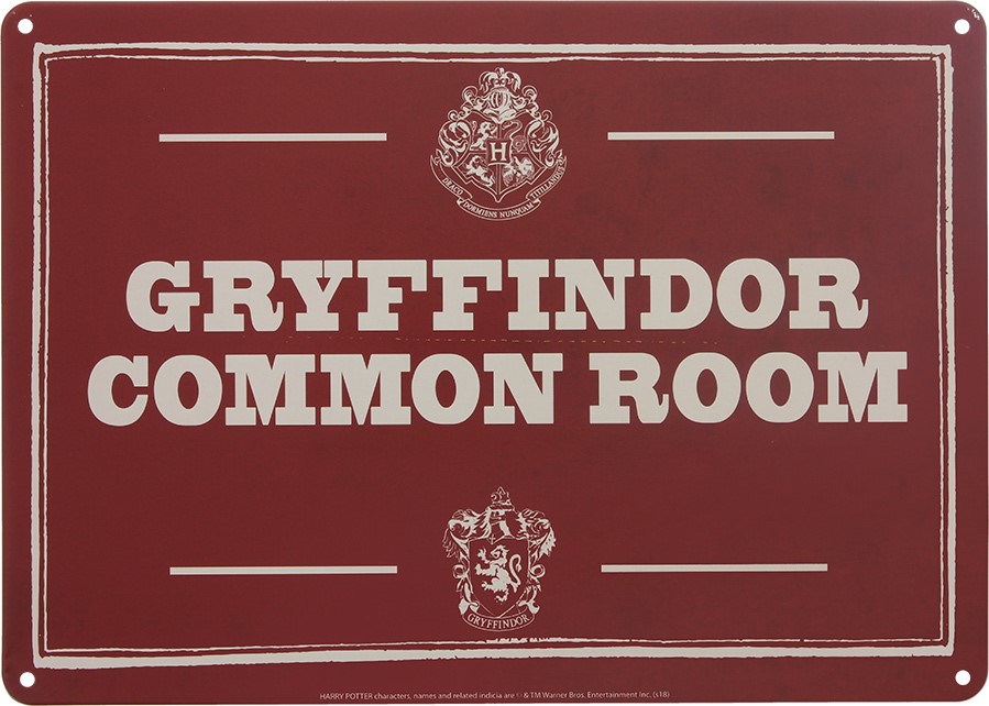 Harry Potter Hogwarts Gryffindor Common Room Mini Tin Sign