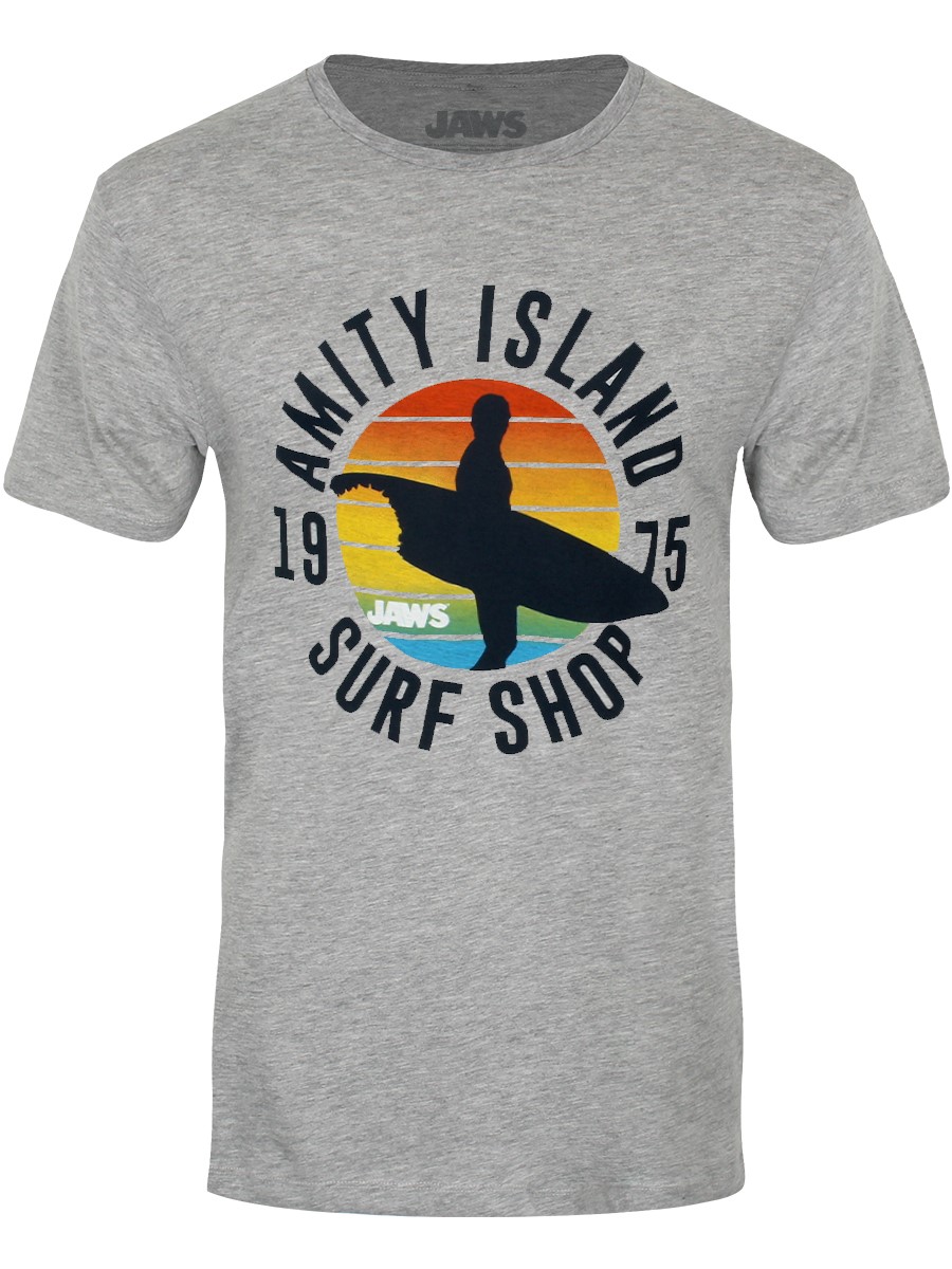 Jaws Amity Island Surf Shop Men's Grey T-Shirt - Buy Online at Grindstore.com