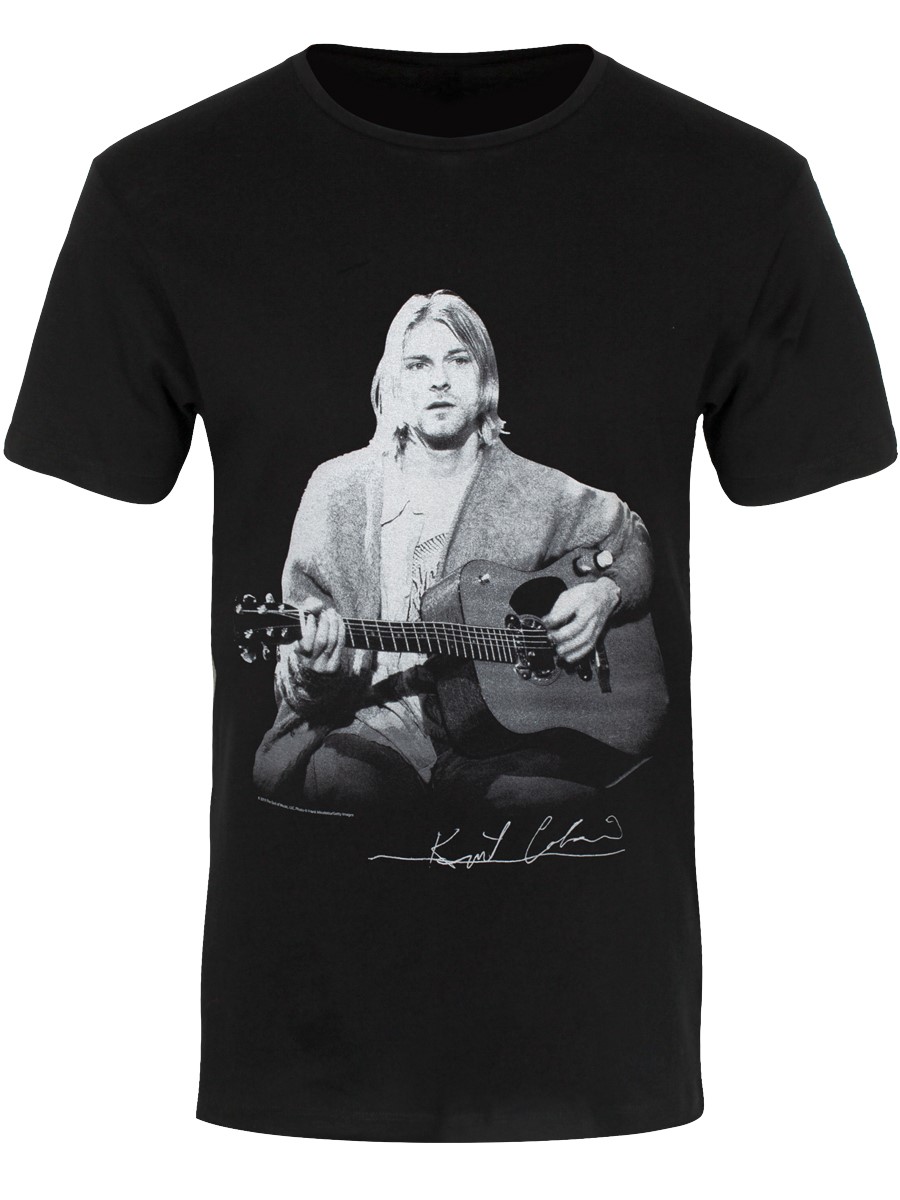 Kurt Cobain Guitar Live Men'S Black T-Shirt - Buy Online At Grindstore.Com