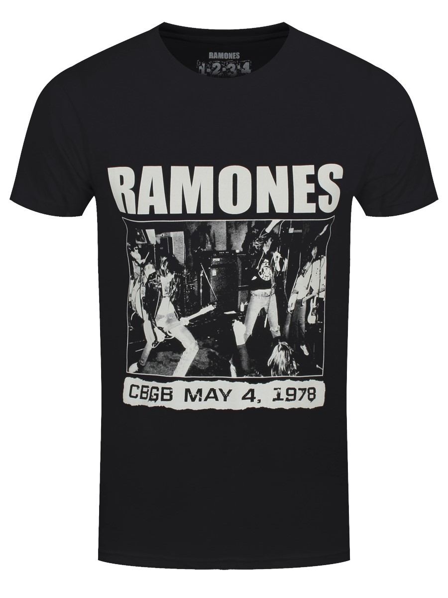 Mens The Ramones CBGBs 1978 Punk Rock Official Tee T-Shirt Mens Unisex