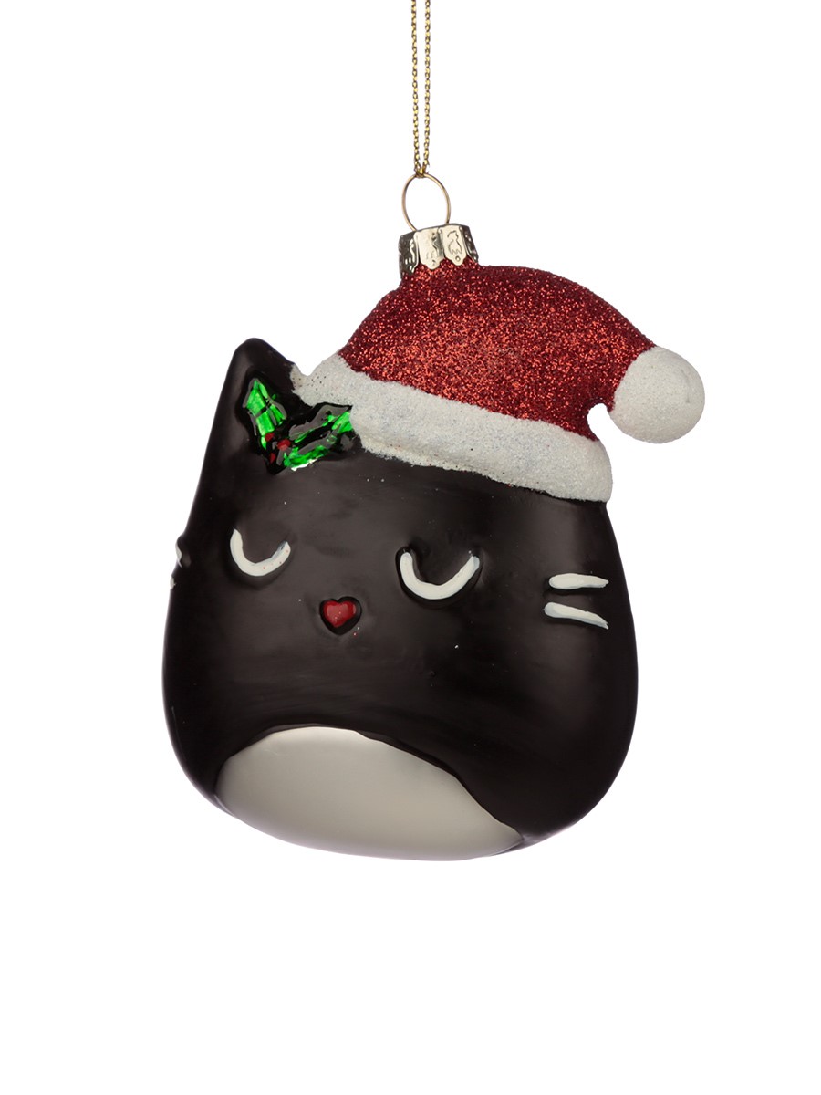 Feline Fine Cat Head Glass Christmas Bauble Decoration - Buy Online at 0